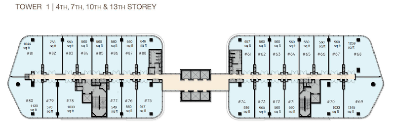 Woods Square Tower 1 floor plan