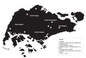 Map of designated food zones in Singapore